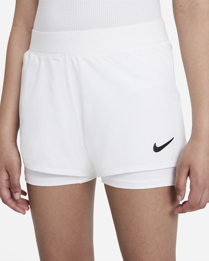 Nike Court Dri-FIT Victory Kids Tennis Za Djevojčice Kratke Hlače Bijele Crne | HR-12348RDPB