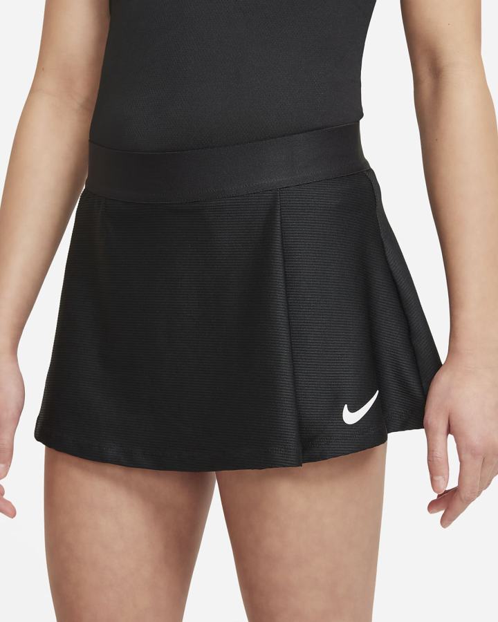 Nike Court Dri-FIT Victory Kids Tennis Za Djevojčice Suknje Crne Bijele | HR-24953BLHO