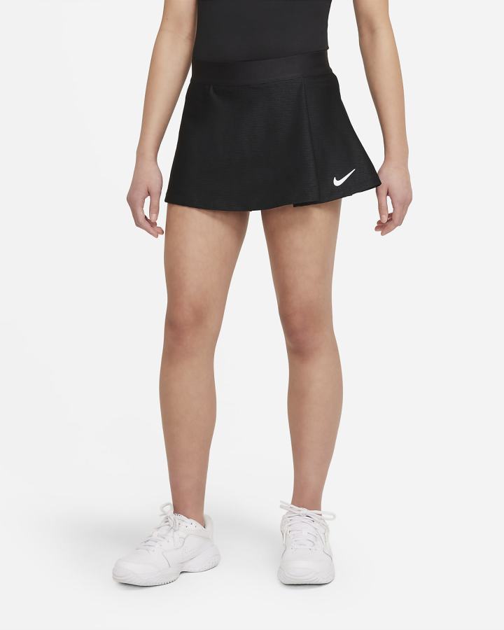 Nike Court Dri-FIT Victory Kids Tennis Za Djevojčice Suknje Crne Bijele | HR-24953BLHO