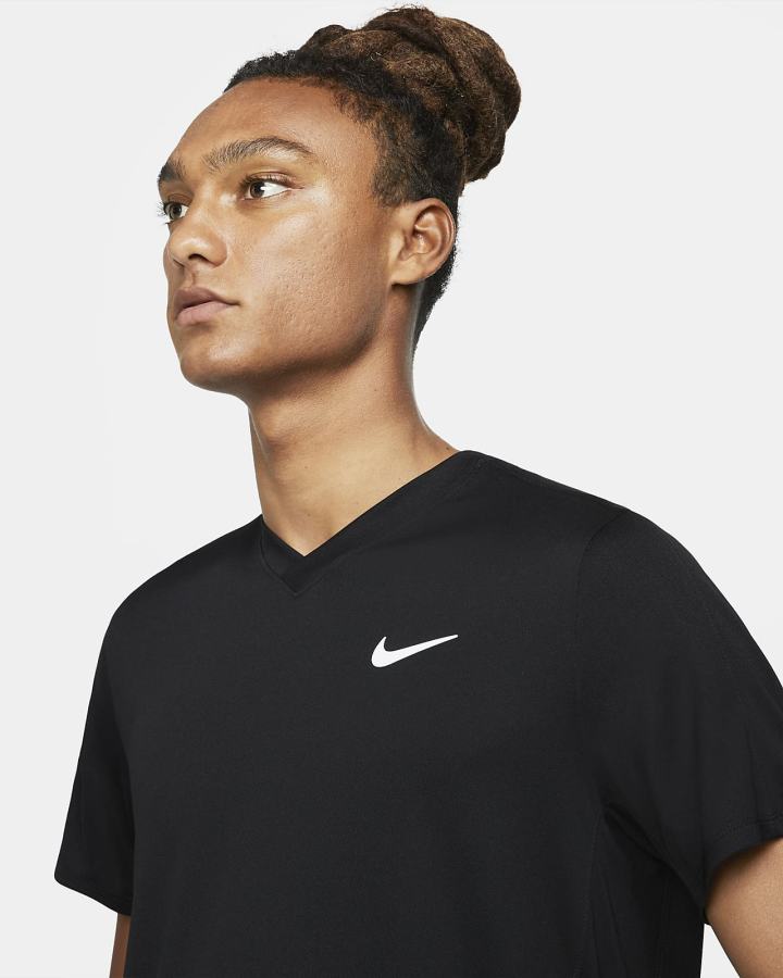 Nike Court Dri-FIT Victory Tennis Top Muške Majice Crne Bijele | HR-90752NCRS