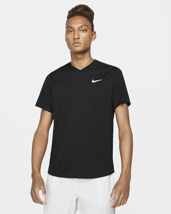 Nike Court Dri-FIT Victory Tennis Top Muške Majice Crne Bijele | HR-90752NCRS