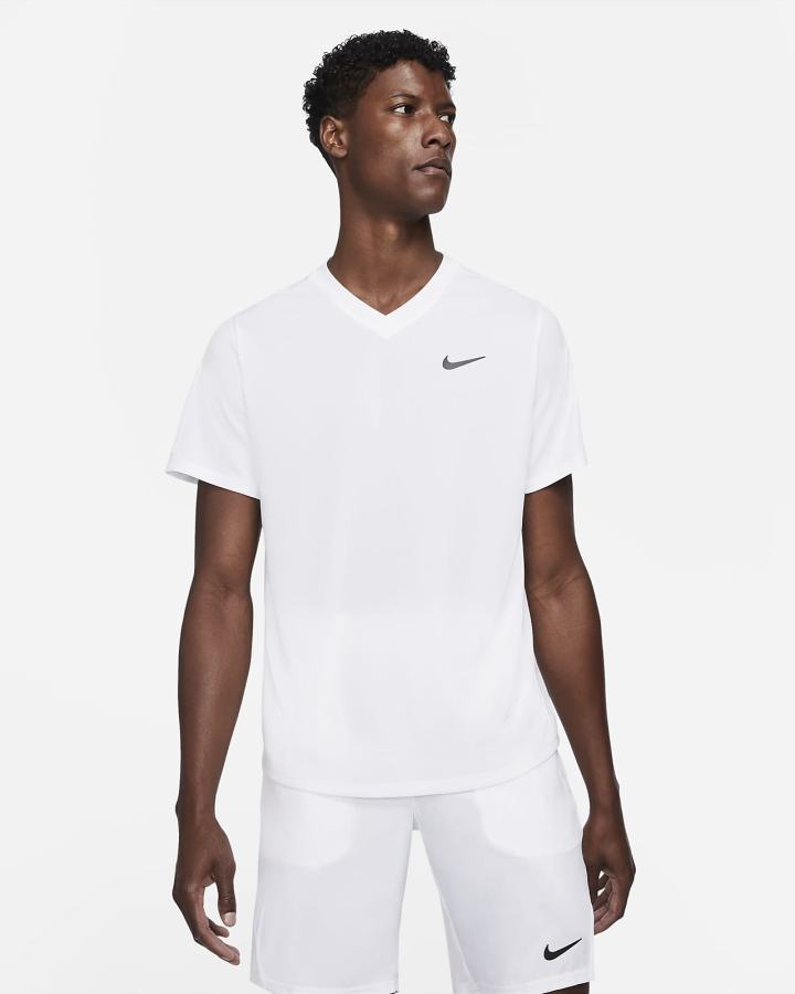 Nike Court Dri-FIT Victory Tennis Top Muške Majice Bijele Crne | HR-97281LXFZ