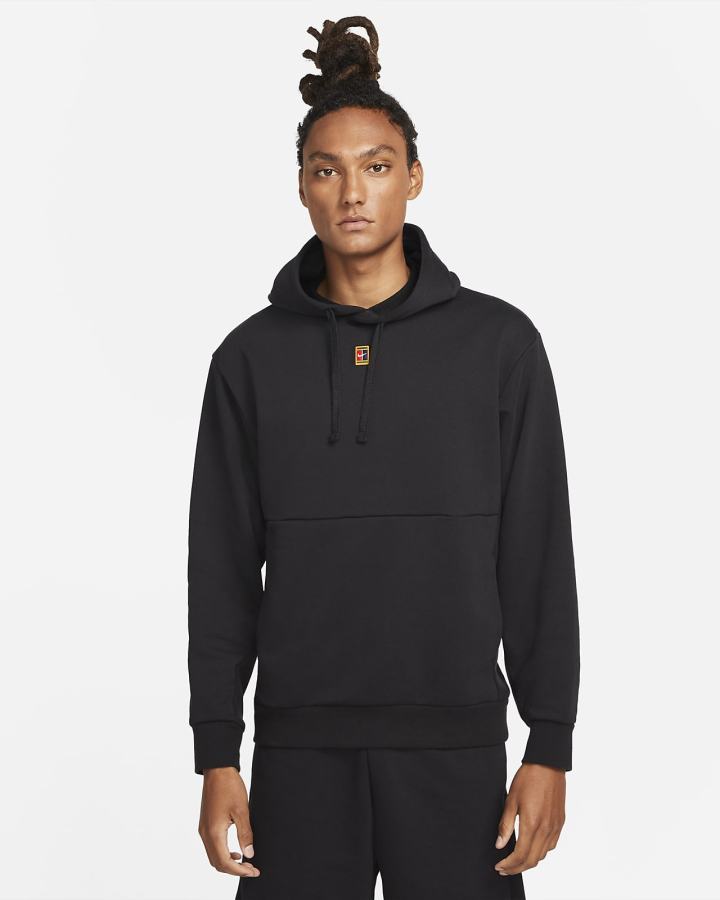 Nike Court Fleece Tennis Muške Majica S Kapuljačom Crne | HR-07954QOWH