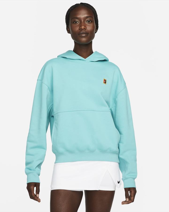 Nike Court Fleece Tennis Ženske Majica S Kapuljačom Tirkizne | HR-72430TBGJ