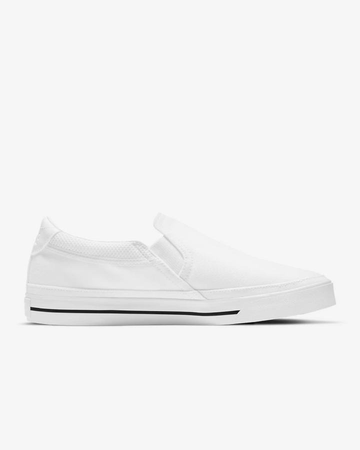 Nike Court Legacy Ženske Slip On Cipele Bijele Crne | HR-01658FDAN