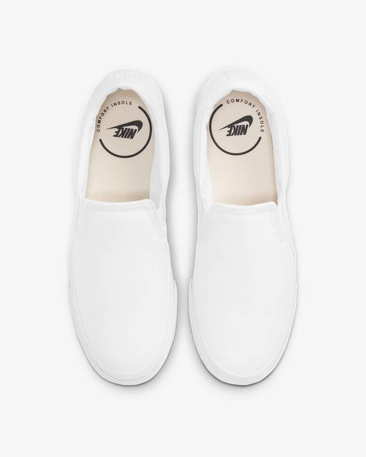 Nike Court Legacy Ženske Slip On Cipele Bijele Crne | HR-01658FDAN