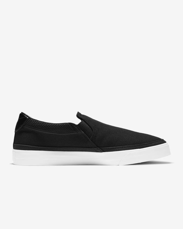 Nike Court Legacy Ženske Slip On Cipele Crne Platine Bijele | HR-93785CXOT