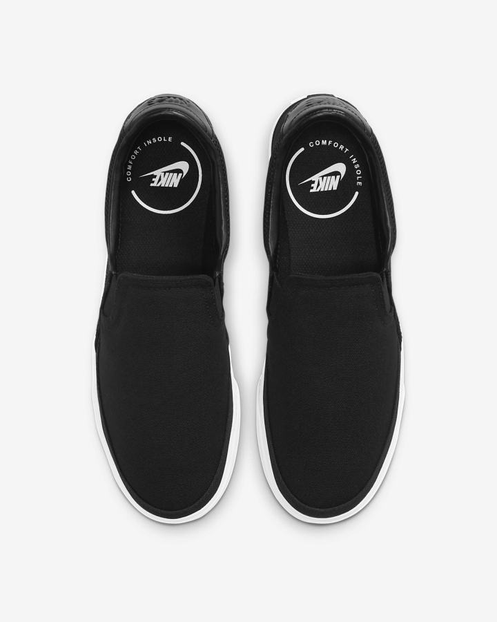 Nike Court Legacy Ženske Slip On Cipele Crne Platine Bijele | HR-93785CXOT