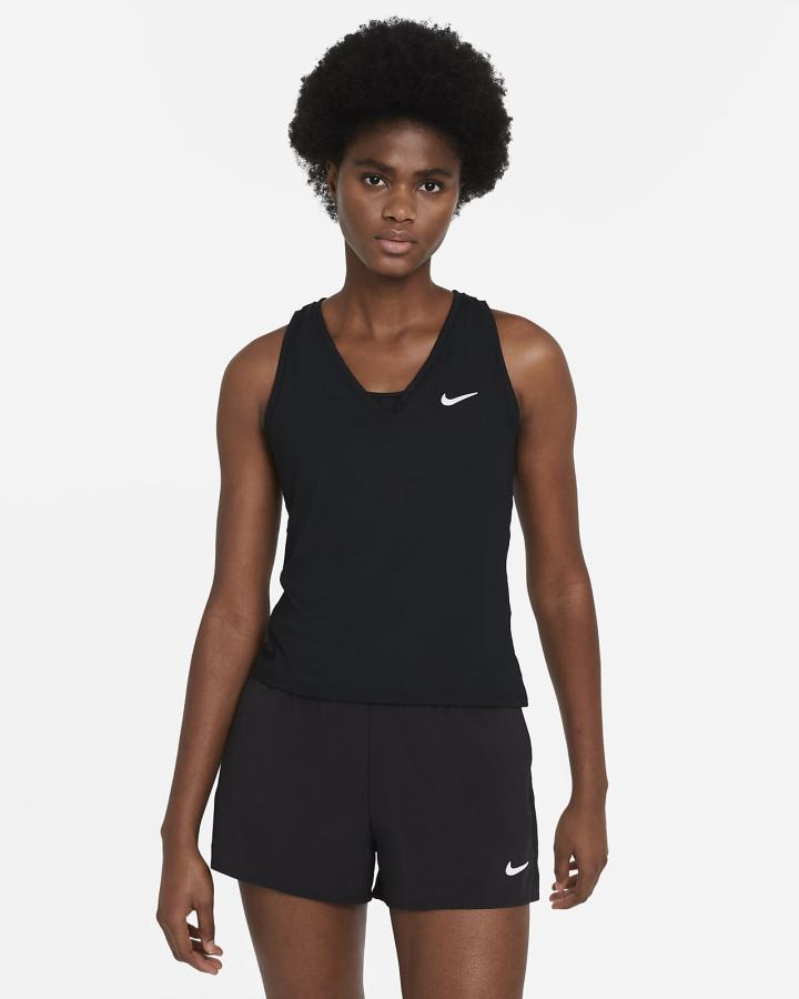 Nike Court Victory Tennis (Plus Size) Ženske Majica Bez Rukava Crne Bijele | HR-24517LUOE