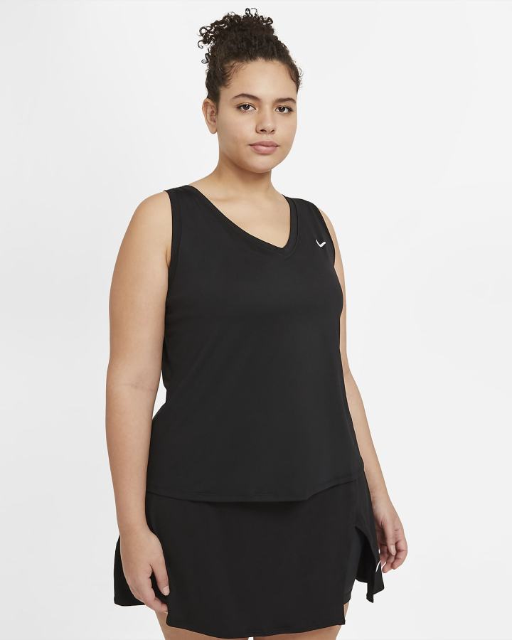 Nike Court Victory Tennis (Plus Size) Ženske Majica Bez Rukava Crne Bijele | HR-52903DSFM