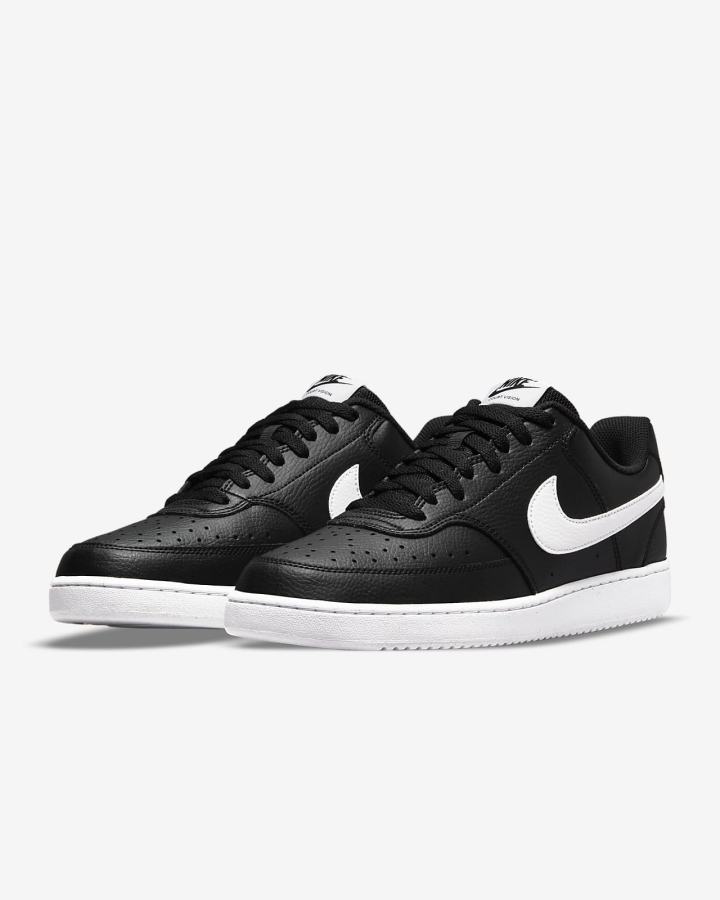 Nike Court Vision Low Next Nature Muške Tenisiće Crne Bijele | HR-14986ZJYW