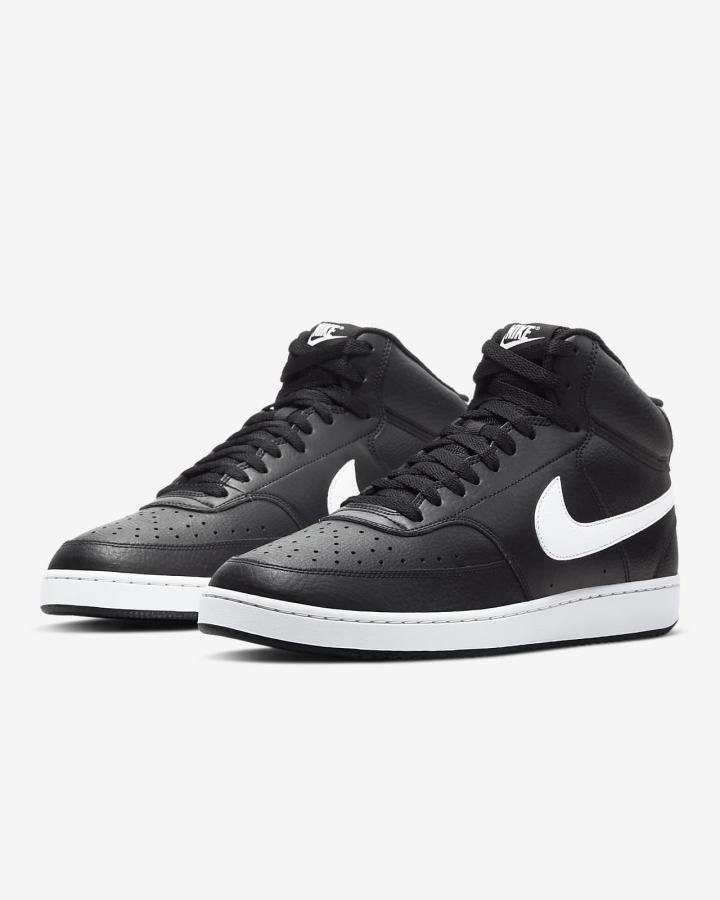 Nike Court Vision Mid Muške Tenisiće Crne Bijele | HR-36820AUZN