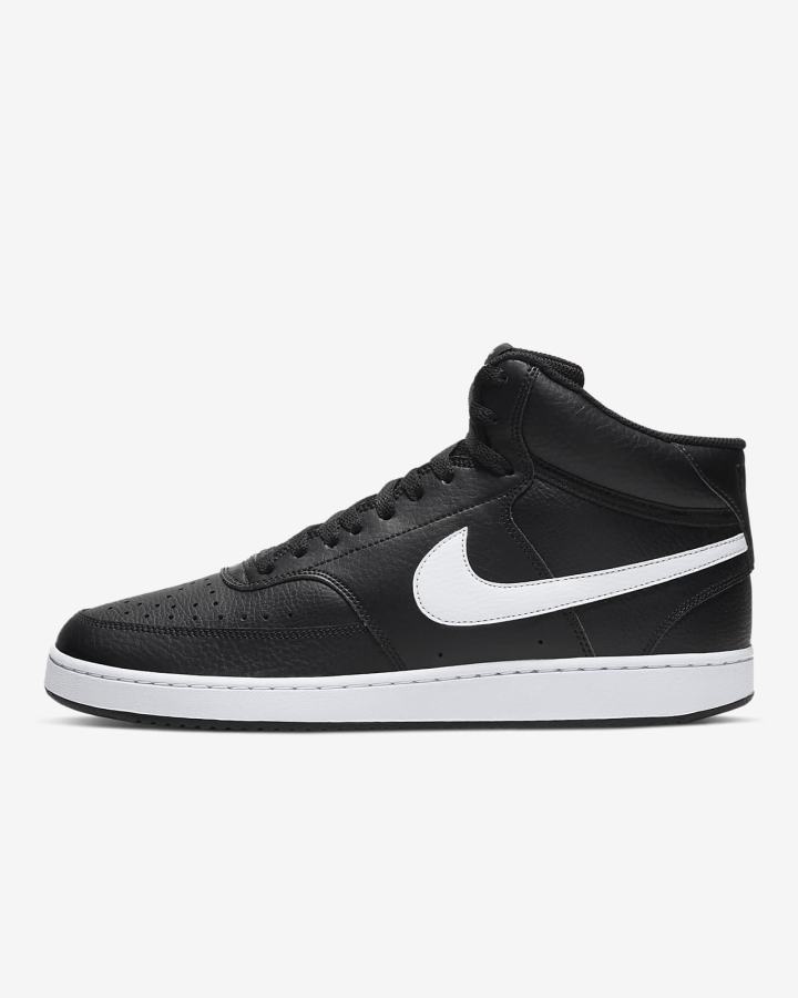 Nike Court Vision Mid Muške Tenisiće Crne Bijele | HR-36820AUZN