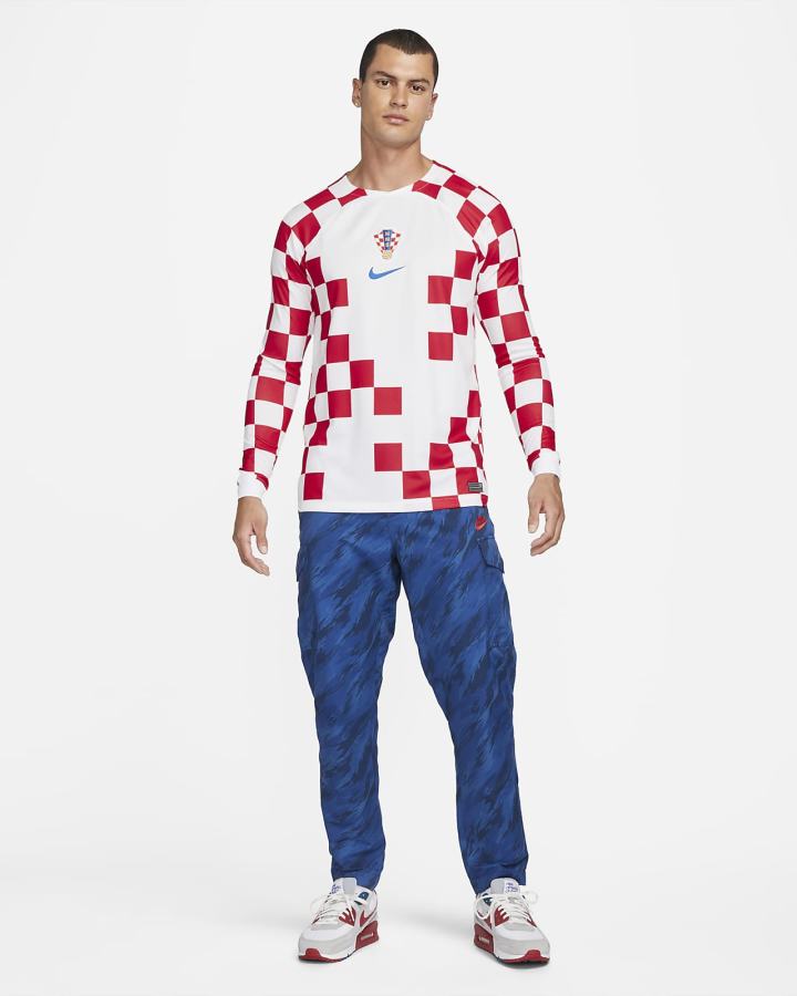 Nike Croatia 2022/23 Stadium Home Dri-FIT Long-Sleeve Soccer Muške Dres Bijele Plave | HR-90256XGZV