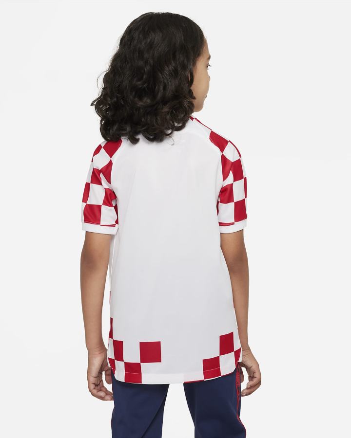 Nike Croatia 2022/23 Stadium Home Kids Dri-FIT Soccer Za Dječake Dres Bijele Plave | HR-27490ORBY