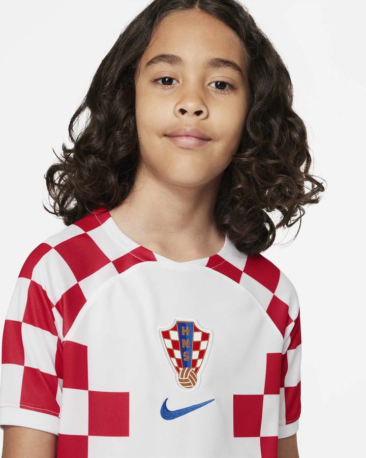 Nike Croatia 2022/23 Stadium Home Kids Dri-FIT Soccer Za Dječake Dres Bijele Plave | HR-27490ORBY