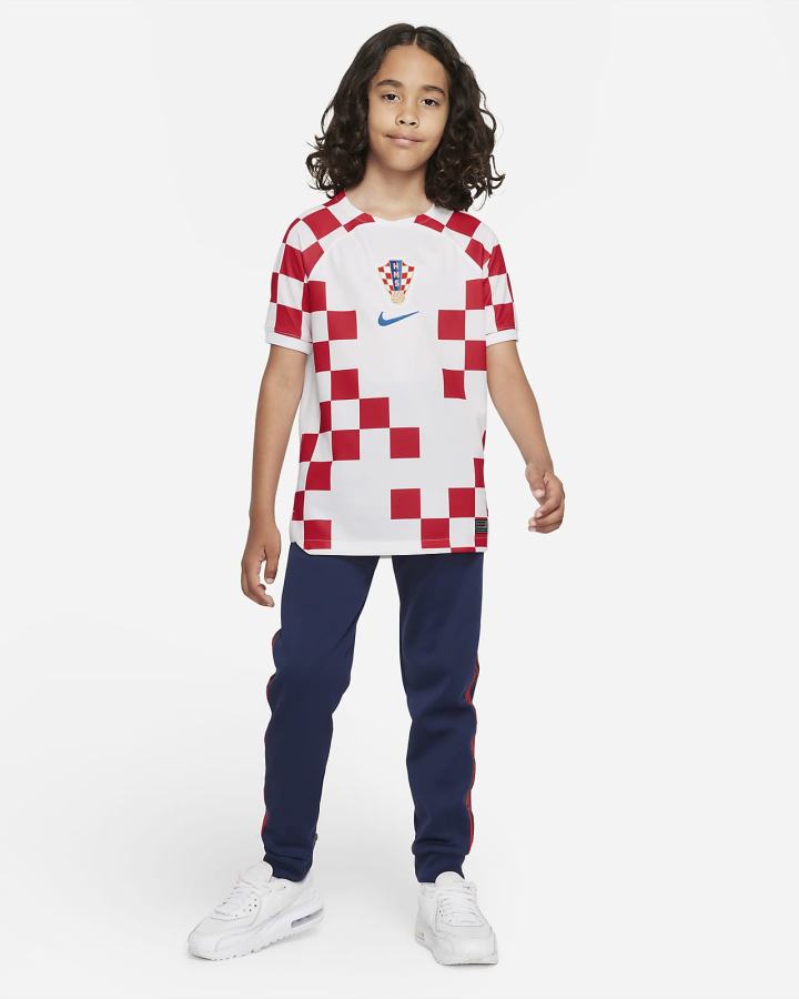 Nike Croatia 2022/23 Stadium Home Kids Dri-FIT Soccer Za Dječake Dres Bijele Plave | HR-27490ORBY