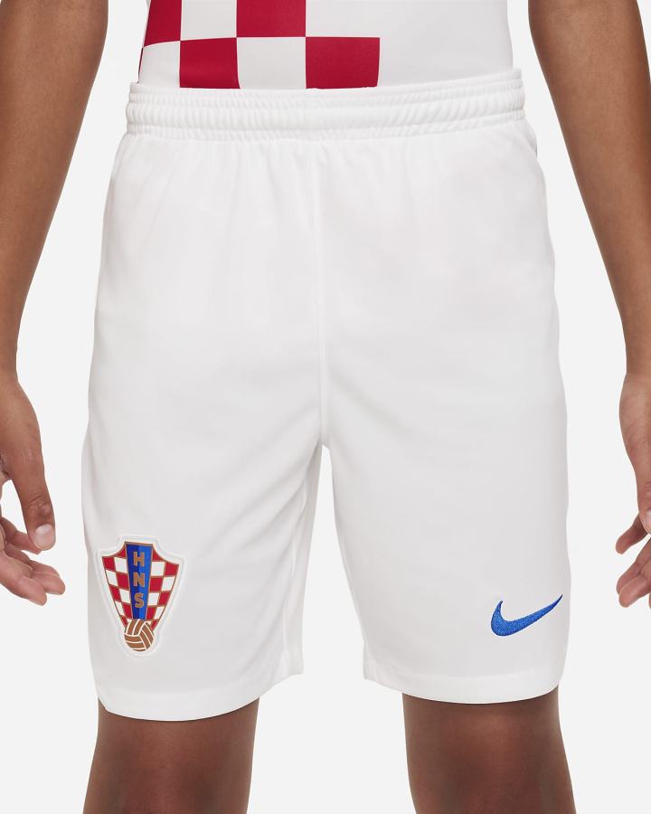 Nike Croatia 2022/23 Stadium Home Kids Dri-FIT Soccer Za Djevojčice Kratke Hlače Bijele Plave | HR-54068SLTJ