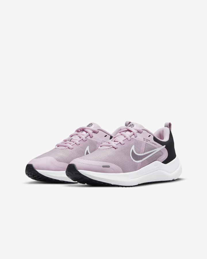 Nike Downshifter 12 Kids Road Za Djevojčice Tenisiće Roze Crne Plave Sive | HR-49783LMKN