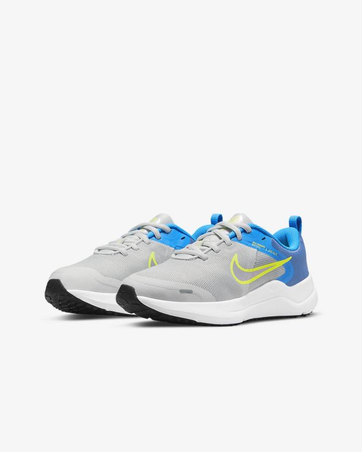 Nike Downshifter 12 Kids Road Za Djevojčice Tenisiće Sive Plave Sive Tamnoplave Sive | HR-60821GFKZ