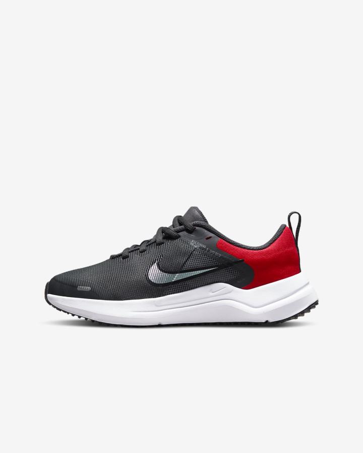 Nike Downshifter 12 Kids Road Za Djevojčice Tenisiće Tamno Sive Svijetlo Sive Crvene | HR-67351KXHC