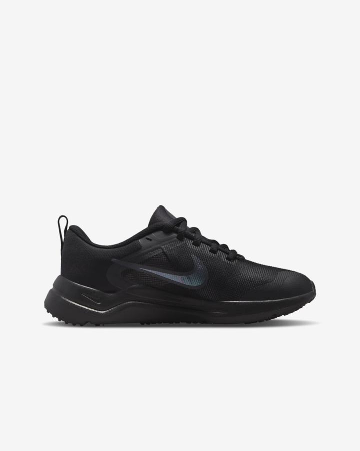 Nike Downshifter 12 Kids Road Za Djevojčice Tenisiće Crne Svijetlo Sive Crne | HR-89610GWCX