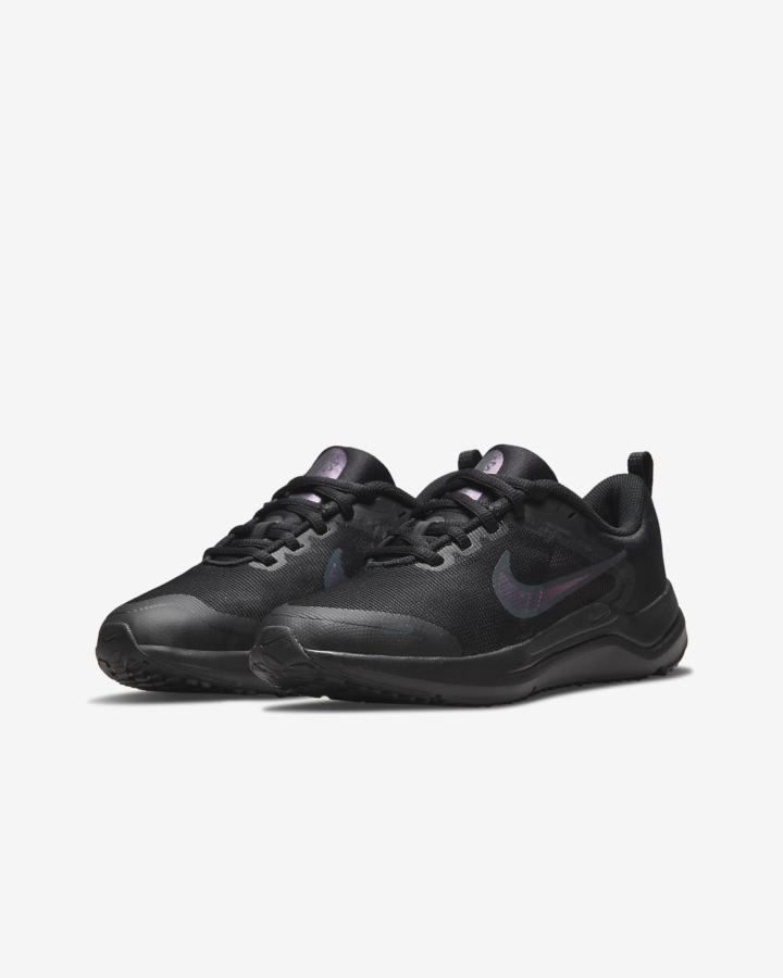 Nike Downshifter 12 Kids Road Za Djevojčice Tenisiće Crne Svijetlo Sive Crne | HR-89610GWCX