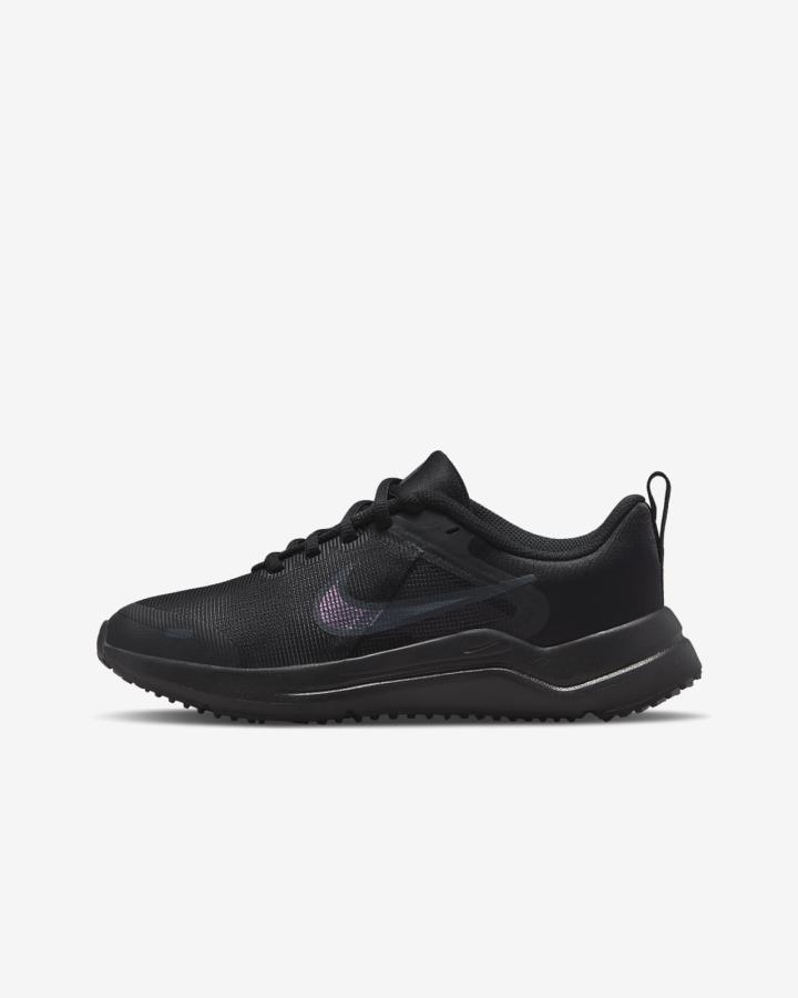 Nike Downshifter 12 Kids Road Za Djevojčice Tenisiće Crne Svijetlo Sive Crne | HR-89610GWCX