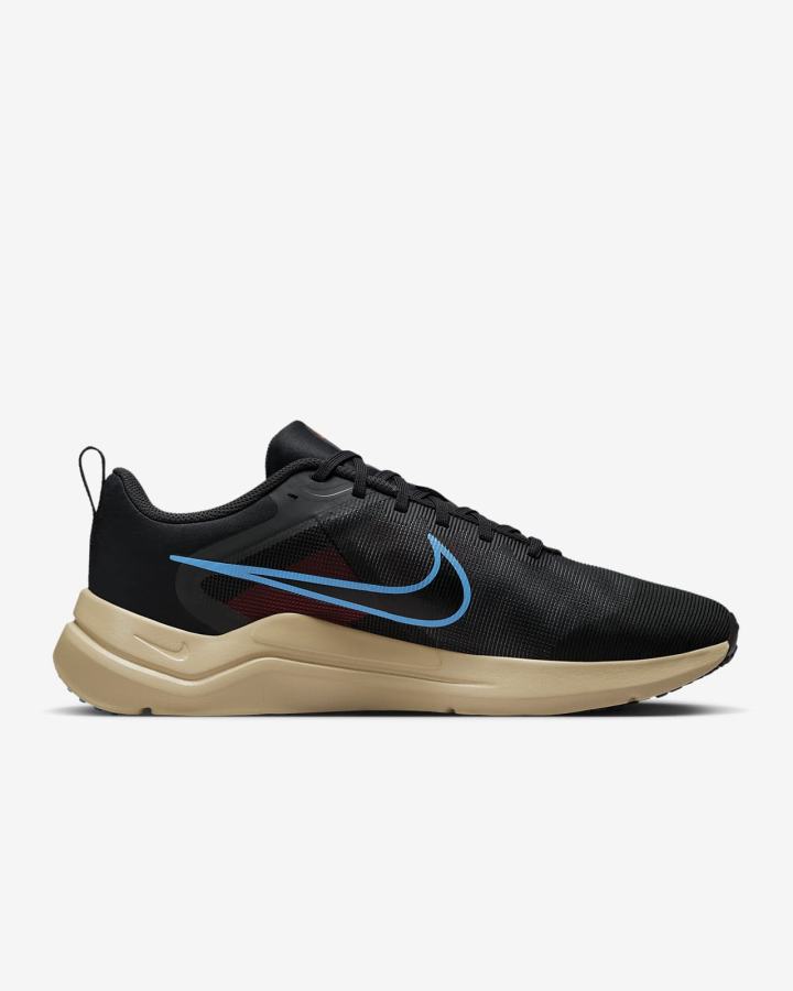 Nike Downshifter 12 Road Muške Tenisiće Tamno Sive Kaki Boja Svijetlo Crvene Plave | HR-43168JMOZ