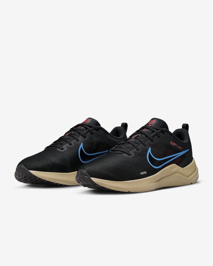 Nike Downshifter 12 Road Muške Tenisiće Tamno Sive Kaki Boja Svijetlo Crvene Plave | HR-43168JMOZ