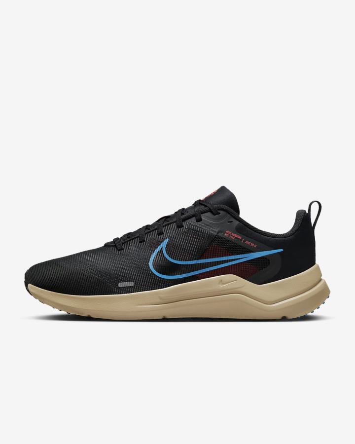 Nike Downshifter 12 Road Muške Tenisiće Tamno Sive Kaki Boja Svijetlo Crvene Plave | HR-43168JMOZ