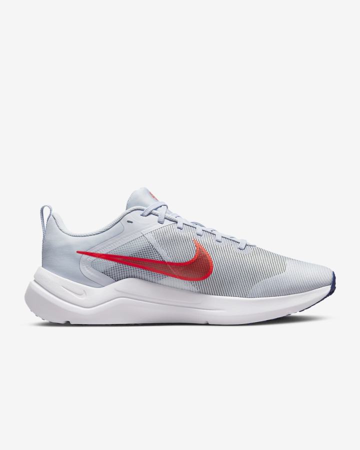 Nike Downshifter 12 Road Muške Tenisiće Sive Bijele Svijetlo Crvene | HR-67540LKWV