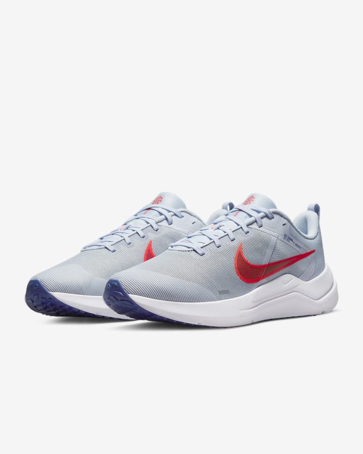 Nike Downshifter 12 Road Muške Tenisiće Sive Bijele Svijetlo Crvene | HR-67540LKWV