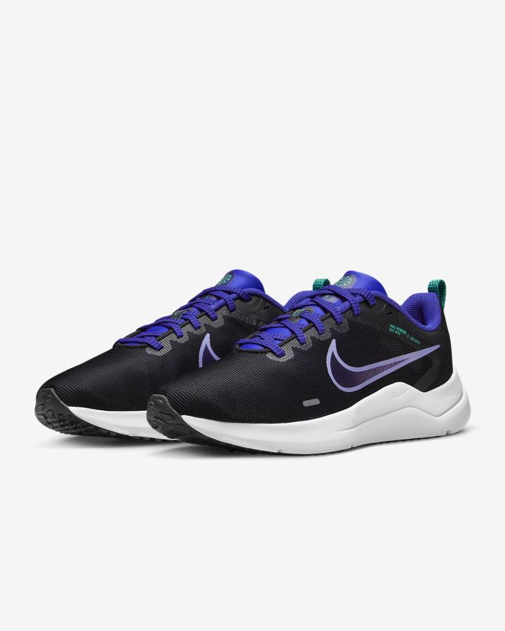 Nike Downshifter 12 Road Ženske Tenisiće Crne Bijele | HR-56127BIEQ