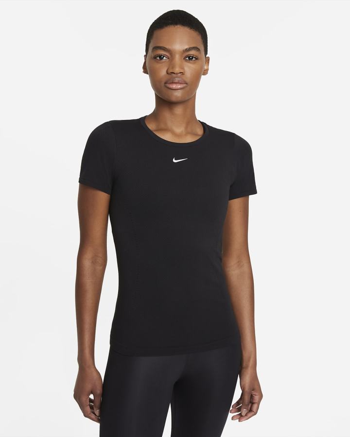 Nike Dri-FIT ADV Aura Slim-Fit Short-Sleeve Top Ženske Majice Crne | HR-39260MQSK