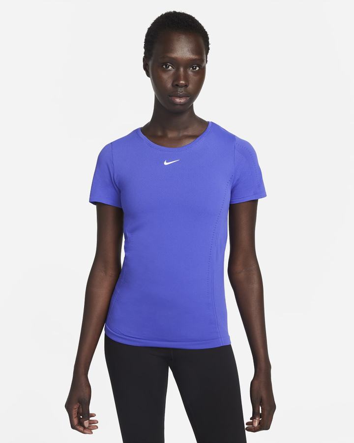 Nike Dri-FIT ADV Aura Slim-Fit Short-Sleeve Top Ženske Majice Plave | HR-93017FIJM