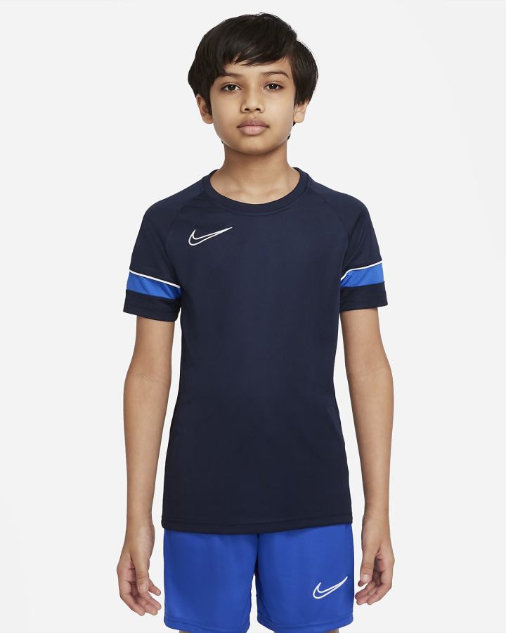 Nike Dri-FIT Academy Kids Short-Sleeve Soccer Top Za Djevojčice Majice Obsidijanske Bijele Kraljevska Plava Plave | HR-09245JOIC