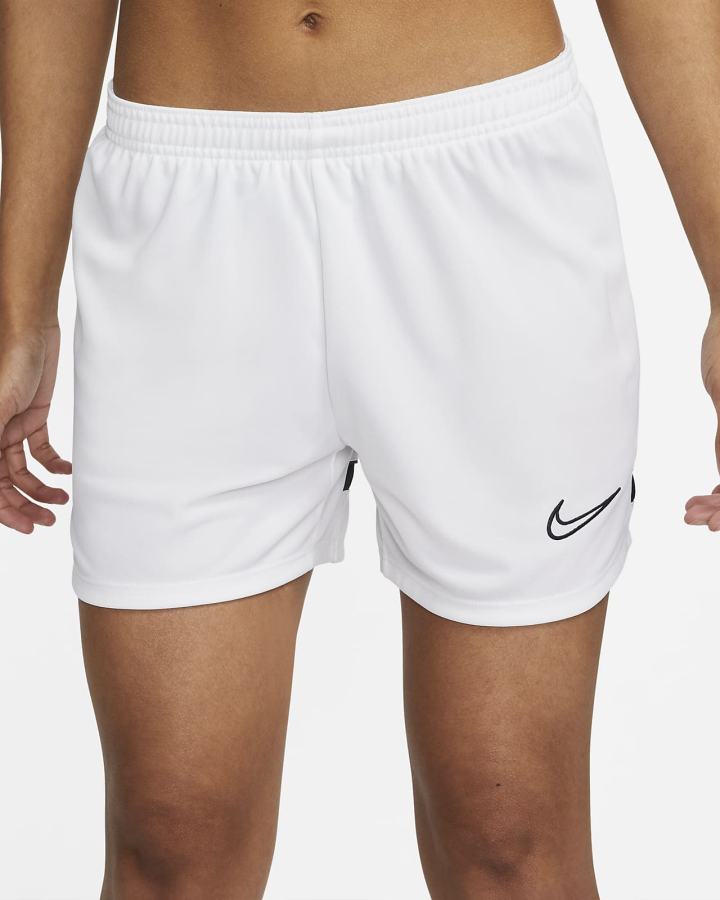 Nike Dri-FIT Academy Knit Soccer Ženske Kratke Hlače Bijele Crne | HR-10396IRPF