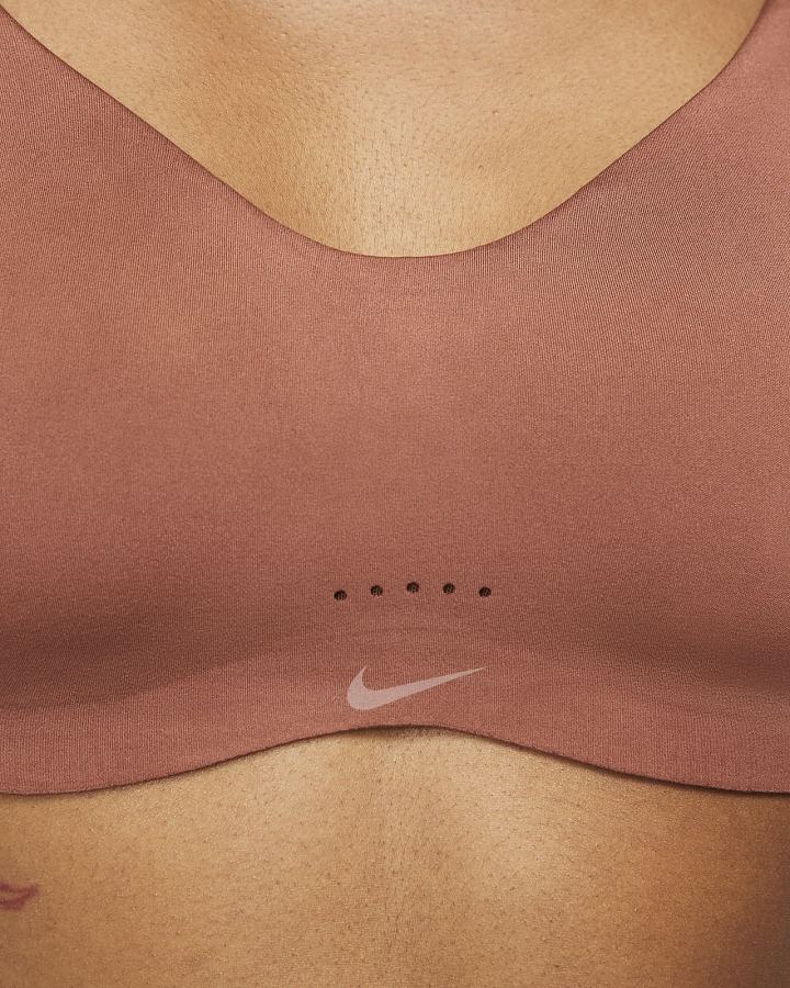 Nike Dri-FIT Alate Minimalist Light-Support Podstavljena Ženske Sportski Grudnjak Crvene | HR-16340ZWNL