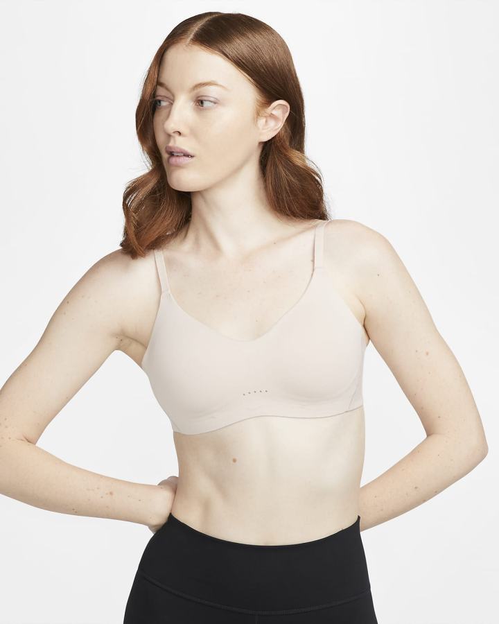 Nike Dri-FIT Alate Minimalist Light-Support Podstavljena Ženske Sportski Grudnjak Bež Bež | HR-61294VDKW