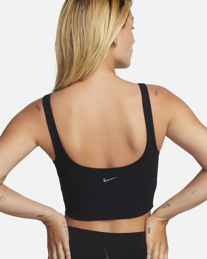 Nike Dri-FIT Alate Solo Light-Support Non-Podstavljena Longline Ženske Sportski Grudnjak Crne Sive | HR-29187WQPY