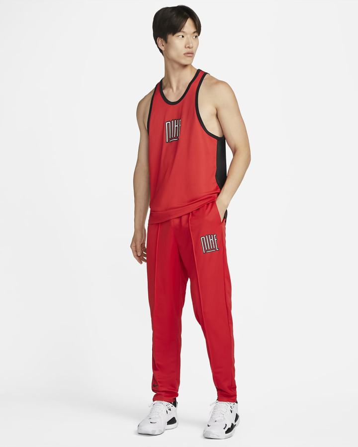 Nike Dri-FIT Basketball Muške Hlače Crvene Crne Bijele | HR-24890ESPQ