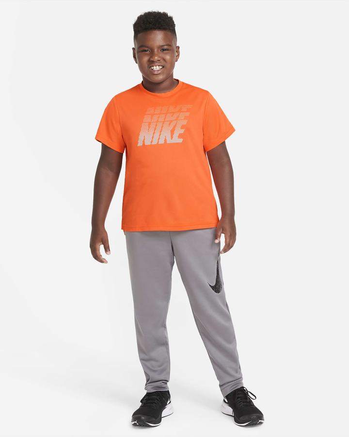 Nike Dri-FIT Breathe Kids Graficke Short-Sleeve Top (Extended Size) Za Dječake Majice Narančaste Crvene | HR-19452CIFG