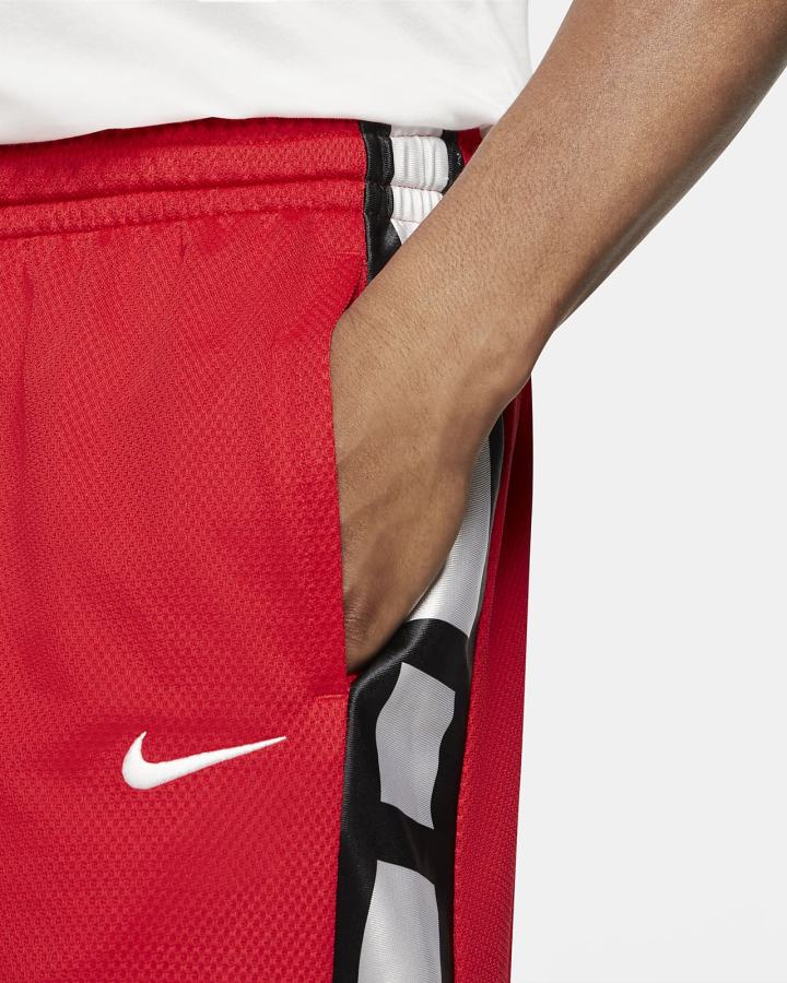 Nike Dri-FIT Elite Stripe Basketball Muške Kratke Hlače Crvene Crne Bijele | HR-03926PAKJ