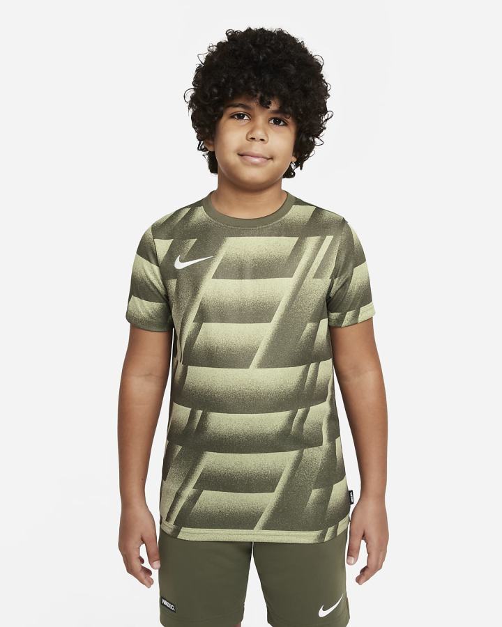 Nike Dri-FIT F.C. Libero Kids Short-Sleeve Graficke Soccer Top Za Djevojčice Majice Maslinasto Zelene Crne Bijele | HR-04612LQAE