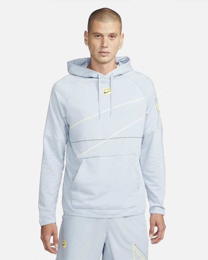 Nike Dri-FIT Fleece Fitness Muške Majica S Kapuljačom Plave Limun | HR-25609OPBF