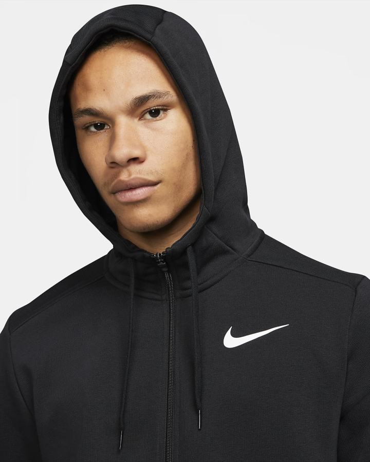 Nike Dri-FIT Full-Zip Training Muške Majica S Kapuljačom Crne Bijele | HR-14507CJHQ