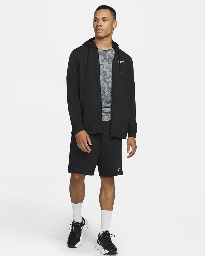 Nike Dri-FIT Full-Zip Training Muške Majica S Kapuljačom Crne Bijele | HR-14507CJHQ