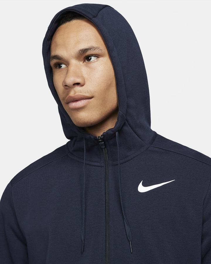 Nike Dri-FIT Full-Zip Training Muške Majica S Kapuljačom Obsidijanske Bijele | HR-45307ASMO