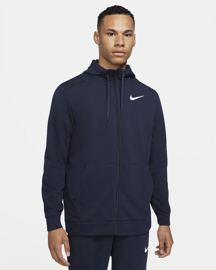 Nike Dri-FIT Full-Zip Training Muške Majica S Kapuljačom Obsidijanske Bijele | HR-45307ASMO